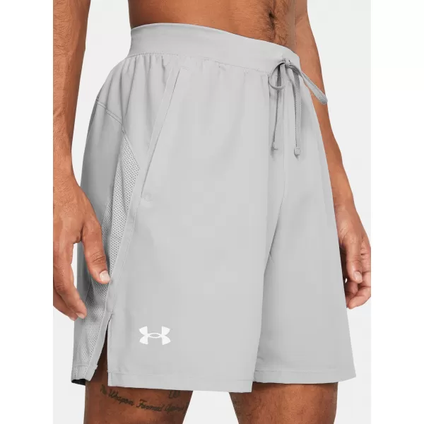  Pánské kraťasy UNDER ARMOUR LAUNCH 7 UNLINED SHORTS 1382622-011 ŠEDÁ 