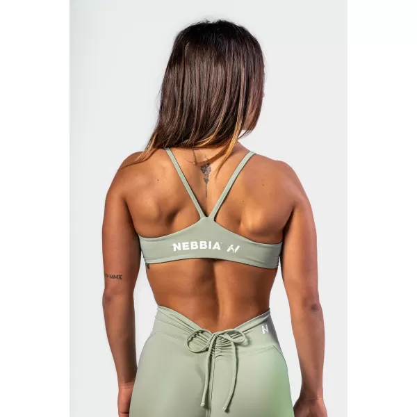  NEBBIA Sportovní podprsenka se střední oporou TWIST-KNOT 423 LIGHT GREEN 