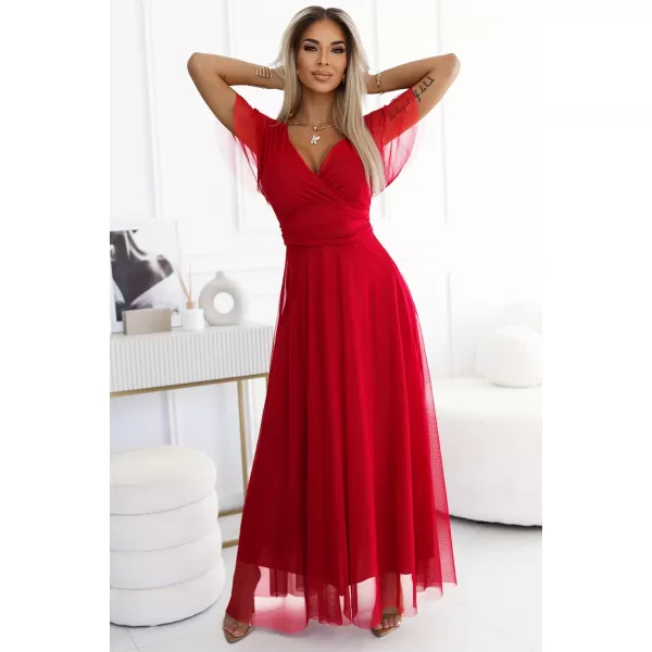  Dámské šaty NUMOCO NASTIA 562-7 ČERVENÁ 