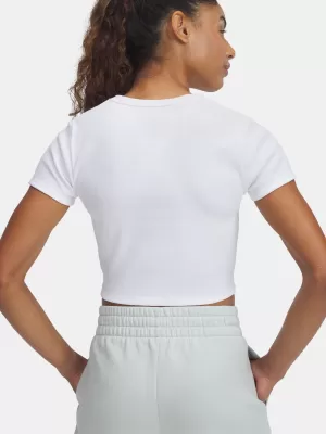 Dámské triko UNDER ARMOUR RIVAL RIB BABY TEE 6000264-100 BÍLÁ