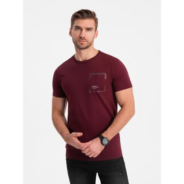  Pánské triko OMBRE OM-TSPT-0154 MAROON 