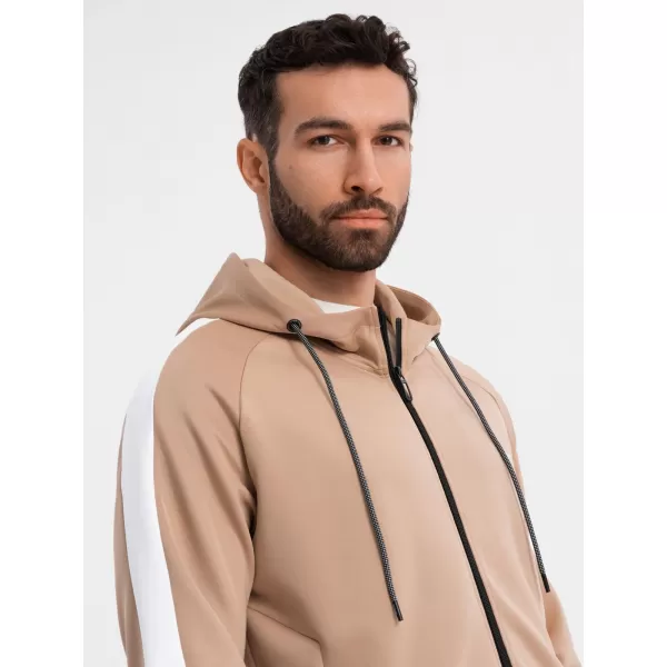  Pánská mikina OMBRE OM-SSZP-0210 BEIGE 