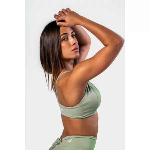  NEBBIA Sportovní podprsenka se střední oporou TWIST-KNOT 423 LIGHT GREEN 