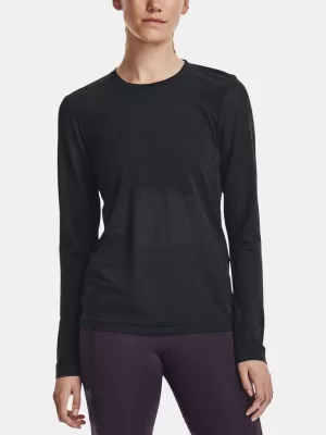 Dámské triko UNDER ARMOUR SEAMLESS STRIDE LS 1375699-001 ČERNÁ