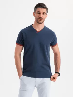 Pánské triko OMBRE OM-TSCT-0198 NAVY BLUE