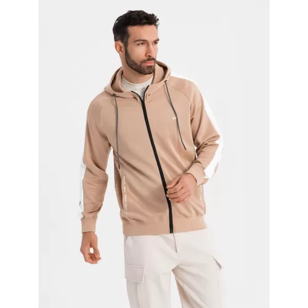  Pánská mikina OMBRE OM-SSZP-0210 BEIGE 