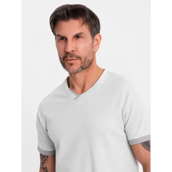  Pánské triko OMBRE OM-TSCT-0198 LIGHT GREY 