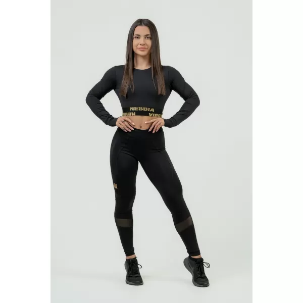  NEBBIA Dámské tvarující push-up legíny INTENSE Heart-Shaped 843 BLACK/GOLD 