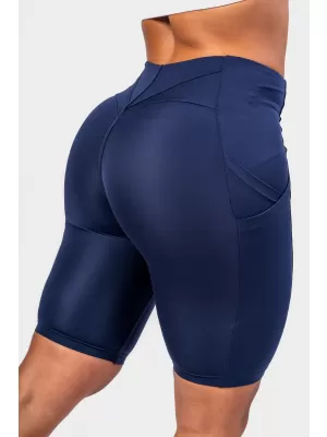 NEBBIA Cyklistické šortky s vysokým pasem 10 palce GYM THERAPY 628 DARK BLUE