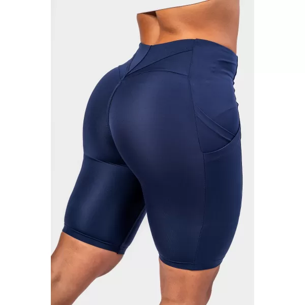  NEBBIA Cyklistické šortky s vysokým pasem 10 palce GYM THERAPY 628 DARK BLUE 