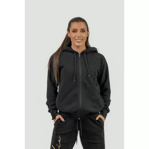  NEBBIA Dámská sportovní mikina s kapucí INTENSE Signature 845 BLACK 