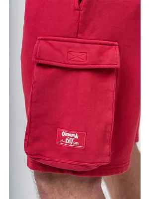 NEBBIA Washed volné cargo šortky LEGACY 787 RED