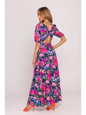 Dámské šaty MOE M858 BLUE/PINK