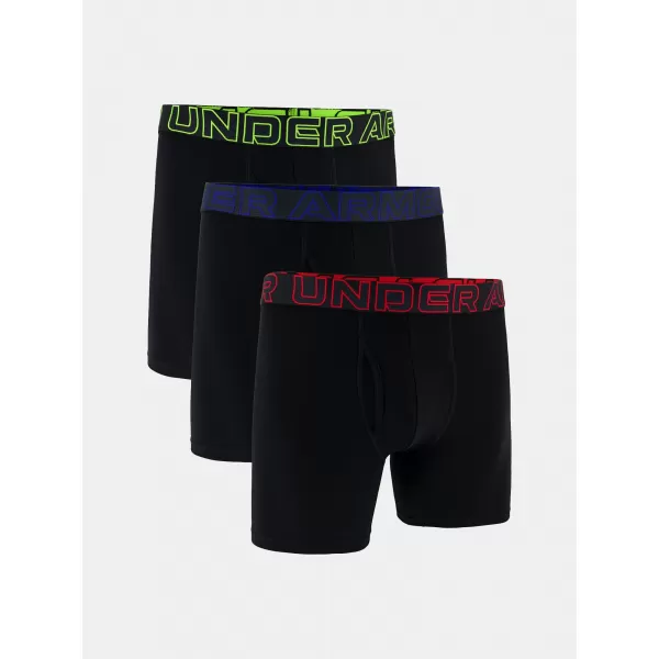  Pánské boxerky UNDER ARMOUR M PERF COTTON 6IN (3KS) 1383889-004 ČERNÁ 