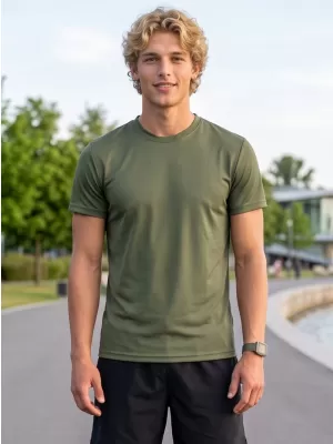 Pánské funkční triko ALTISPORT NoPrint NP/ALM421 KHAKI