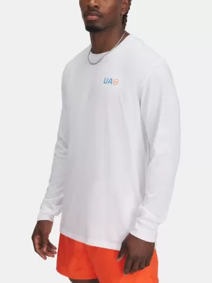 Pánské triko UNDER ARMOUR M WORKWEAR LOGO LS 1390167-100 BÍLÁ