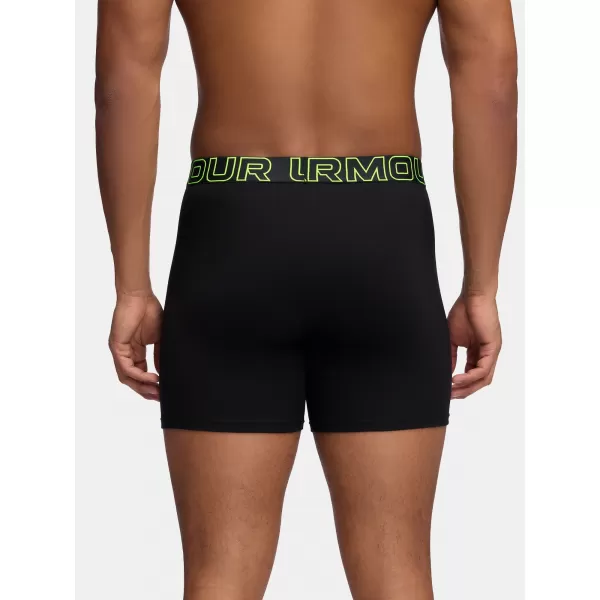  Pánské boxerky UNDER ARMOUR M PERF COTTON 6IN (3KS) 1383889-004 ČERNÁ 
