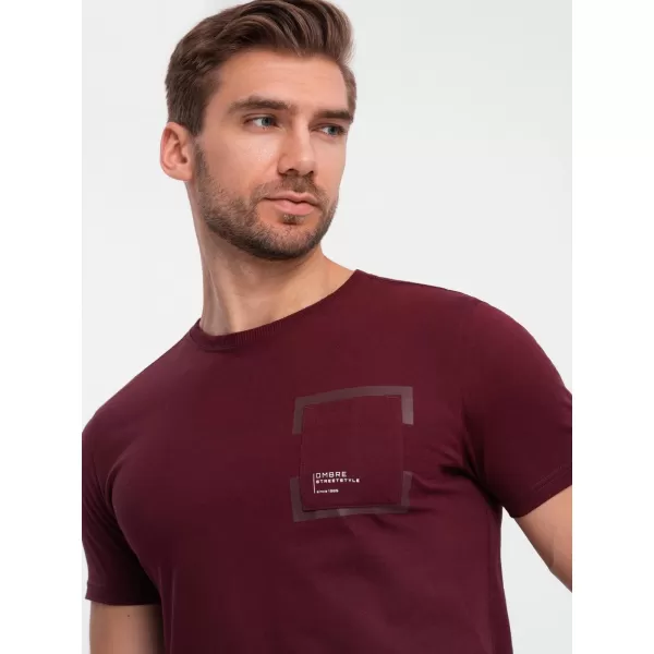  Pánské triko OMBRE OM-TSPT-0154 MAROON 