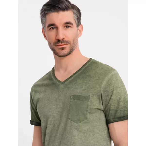  Pánské triko OMBRE OM-TSWT-0242 OLIVE 