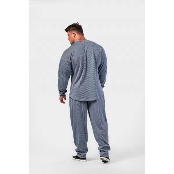  NEBBIA Oversized mikina bez kapuce SIGNATURE 797 BLUE 