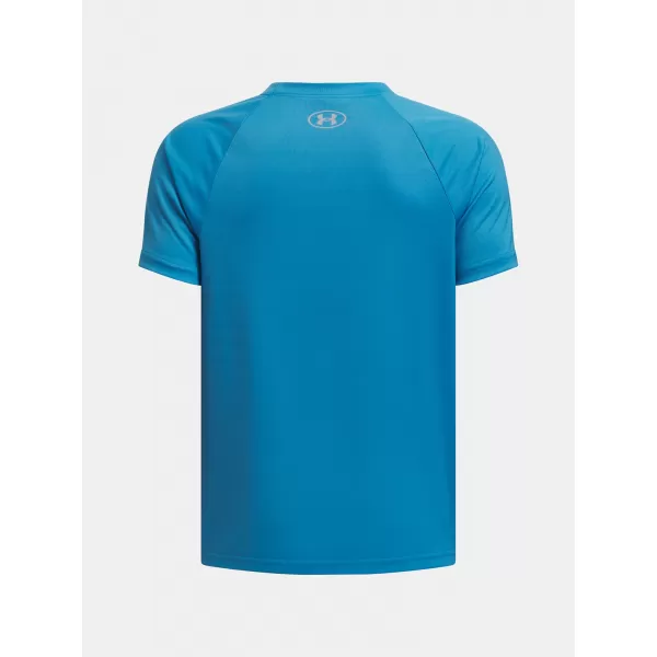  Chlapecké triko UNDER ARMOUR TECH SPLIT WORDMARK SS 1383010-452 MODRÁ 