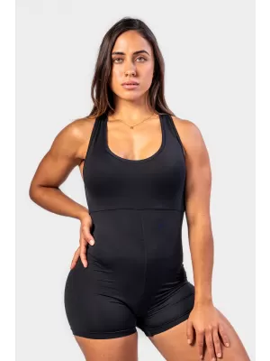 NEBBIA Sportovní overal krátký 5 palce GYM RAT 287 BLACK