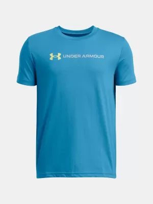 Chlapecké triko UNDER ARMOUR B LOGO WORDMARK SS 1389963-452 MODRÁ
