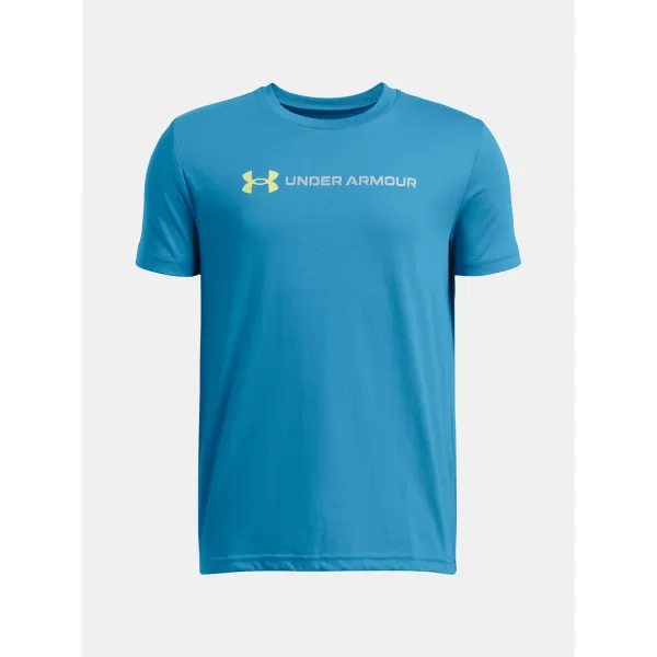  Chlapecké triko UNDER ARMOUR B LOGO WORDMARK SS 1389963-452 MODRÁ 