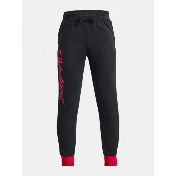  Chlapecké tepláky UNDER ARMOUR RIVAL FLEECE SCRIPT JGRS 1379789-001 ČERNÁ 