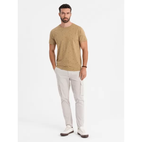  Pánské triko OMBRE OM-TSFP-0225 DARK OLIVE 