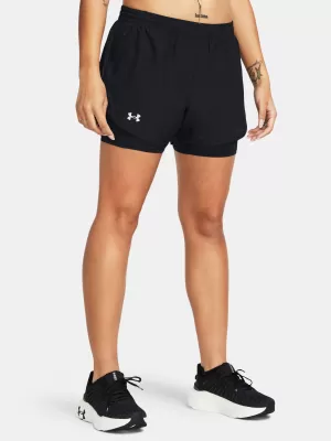Dámské kraťasy UNDER ARMOUR FLY BY 2-IN-1 SHORTS 1382440-001 ČERNÁ