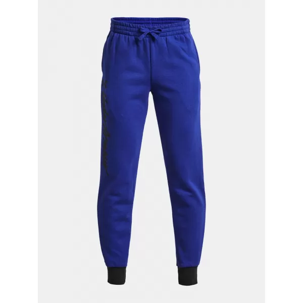  Chlapecké tepláky UNDER ARMOUR RIVAL FLEECE SCRIPT JGRS 1379789-400 MODRÁ 