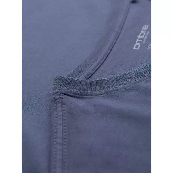  Pánské triko OMBRE OM-TSBS-0236 BLUE DENIM 