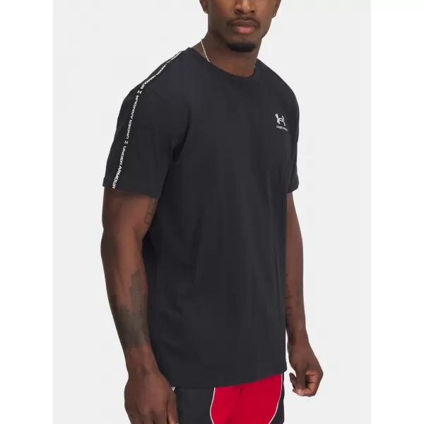  Pánské triko UNDER ARMOUR ICON HWT TEE TAPING 1390300-001 ČERNÁ 