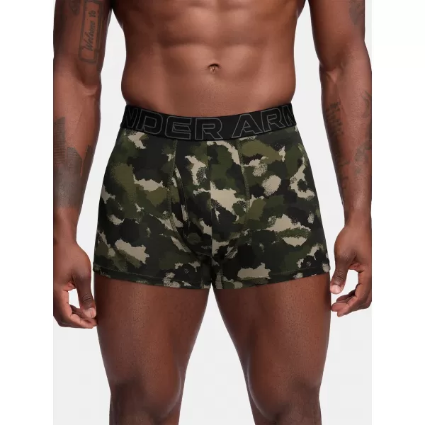  Pánské boxerky UNDER ARMOUR M PERF COTTON NOV 3IN 1383892-391 ZELENÁ 