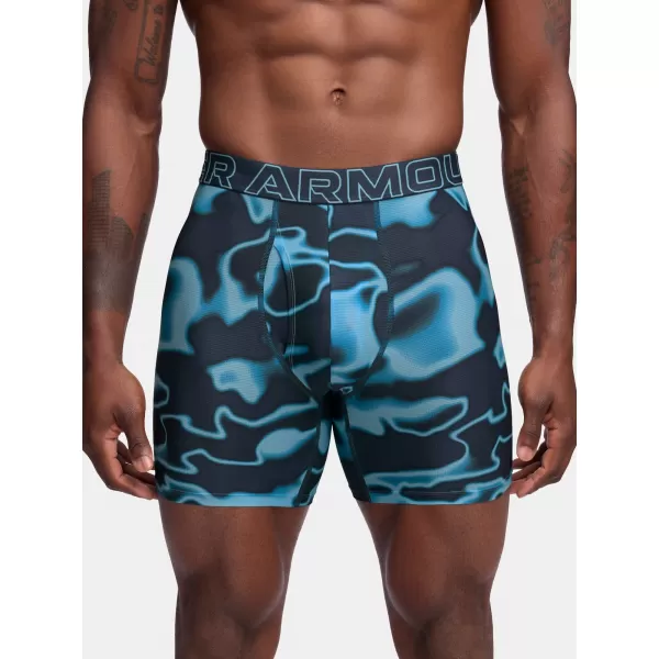  Pánské boxerky UNDER ARMOUR M PERF TECH MESH NOV 6IN (3KS) 1383885-494 MODRÁ 