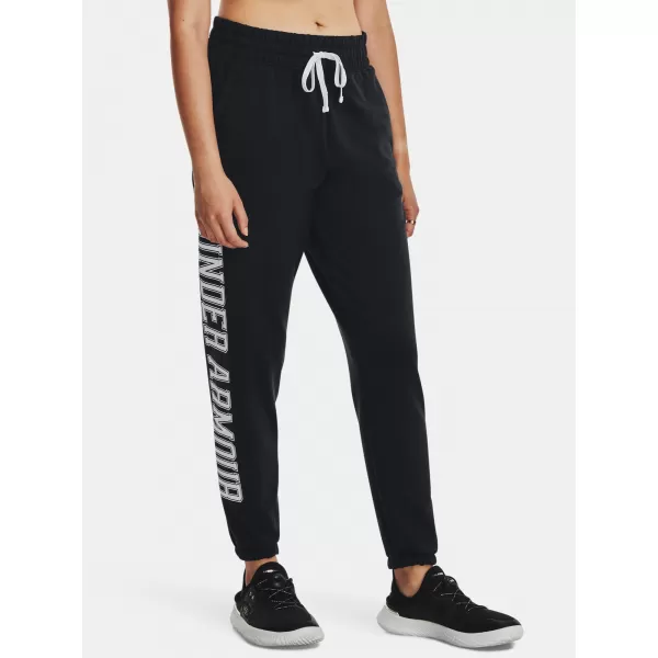 Dámské tepláky UNDER ARMOUR RIVAL TERRY GRAPHIC JOGR 1379437-001 ČERNÁ 