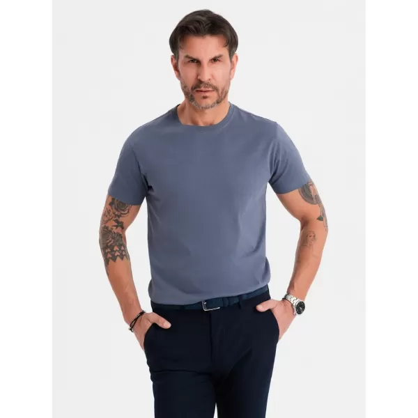  Pánské triko OMBRE OM-TSBS-0236 BLUE DENIM 