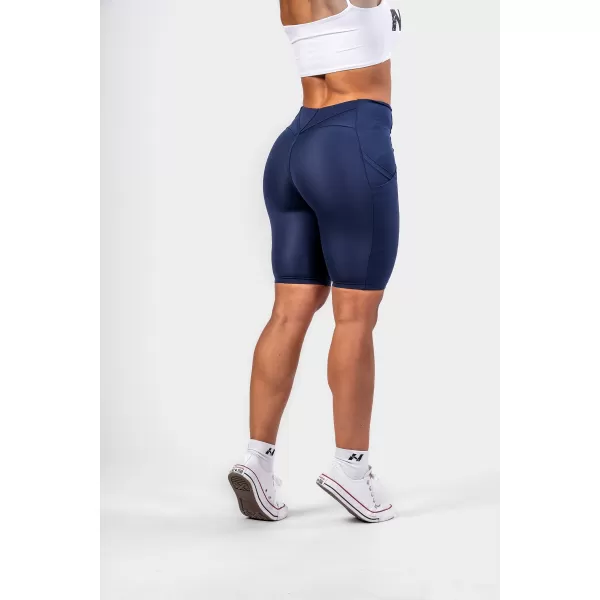  NEBBIA Cyklistické šortky s vysokým pasem 10 palce GYM THERAPY 628 DARK BLUE 
