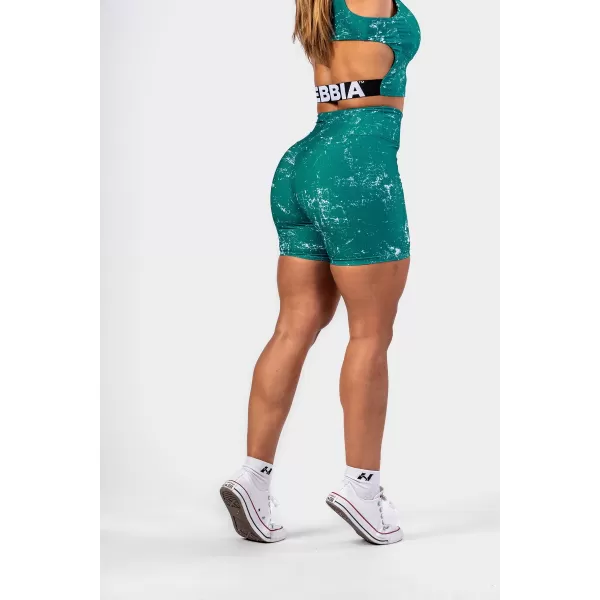  NEBBIA Leginové šortky s vysokým pasem 5 palce HAMMIES 615 GREEN 