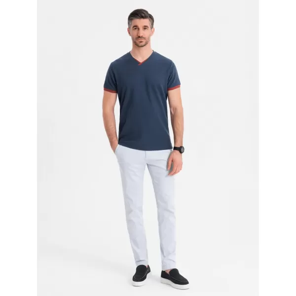  Pánské triko OMBRE OM-TSCT-0198 NAVY BLUE 