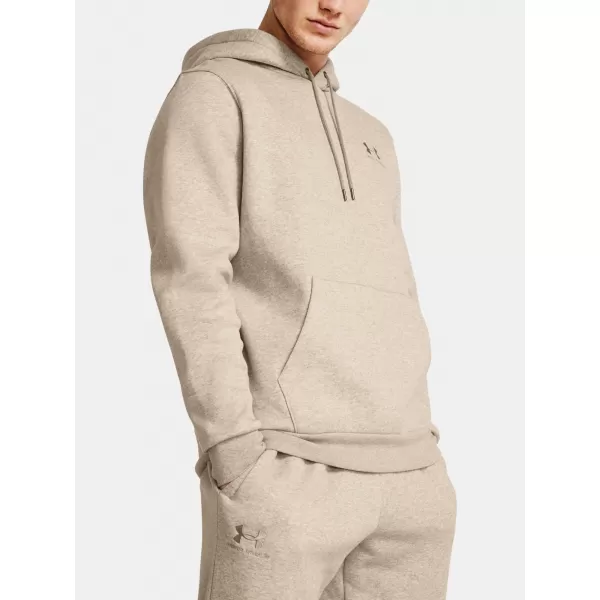  Pánská mikina UNDER ARMOUR ESSENTIAL FLEECE HOODIE 1373880-203 HNĚDÁ 