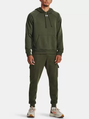Pánská mikina UNDER ARMOUR RIVAL FLEECE HOODIE 1379757-390 ZELENÁ