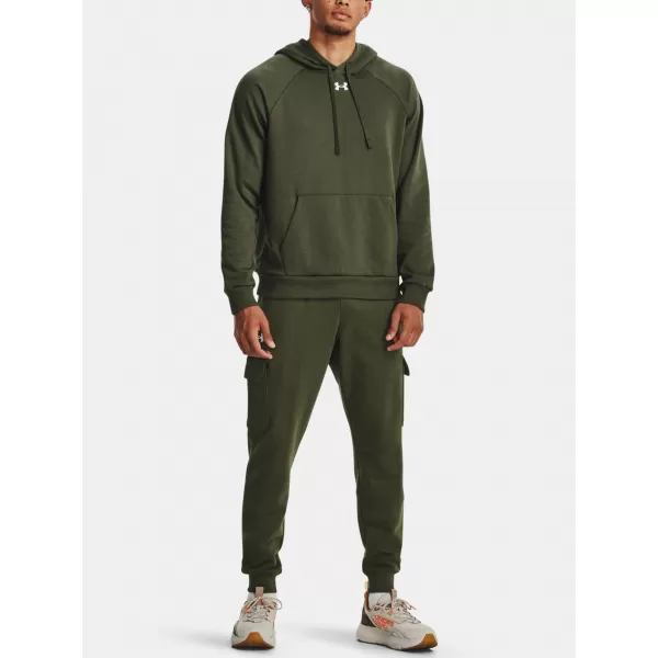  Pánská mikina UNDER ARMOUR RIVAL FLEECE HOODIE 1379757-390 ZELENÁ 