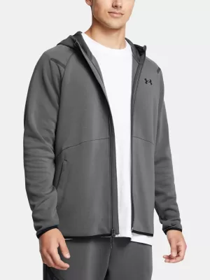 Pánská mikina UNDER ARMOUR UNSTOPPABLE FLC FZ HD EU 1389352-025 ŠEDÁ