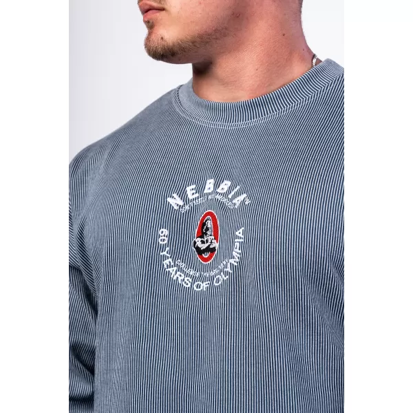  NEBBIA Oversized mikina bez kapuce SIGNATURE 797 BLUE 