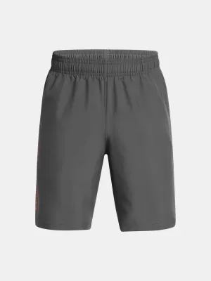 Chlapecké kraťasy UNDER ARMOUR TECH WOVEN WORDMARK SHORT 1383341-026 ŠEDÁ