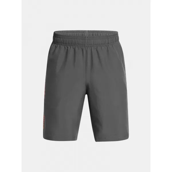  Chlapecké kraťasy UNDER ARMOUR TECH WOVEN WORDMARK SHORT 1383341-026 ŠEDÁ 