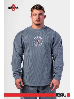 NEBBIA Oversized mikina bez kapuce SIGNATURE 797 BLUE