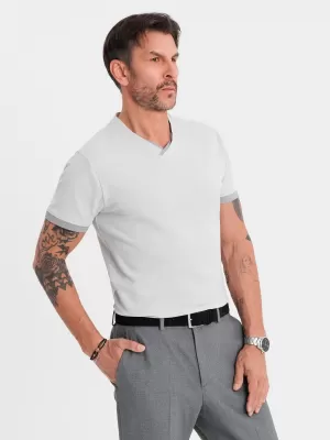 Pánské triko OMBRE OM-TSCT-0198 LIGHT GREY